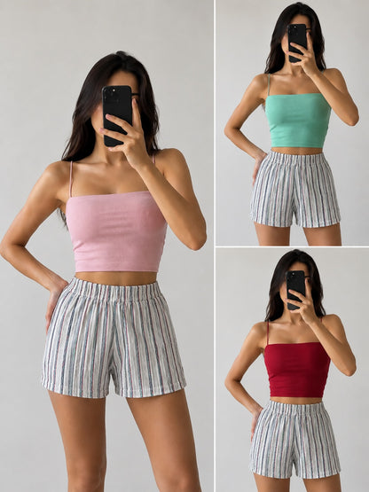 Women's Linen Lounge Shorts – 3 Colour Pack
