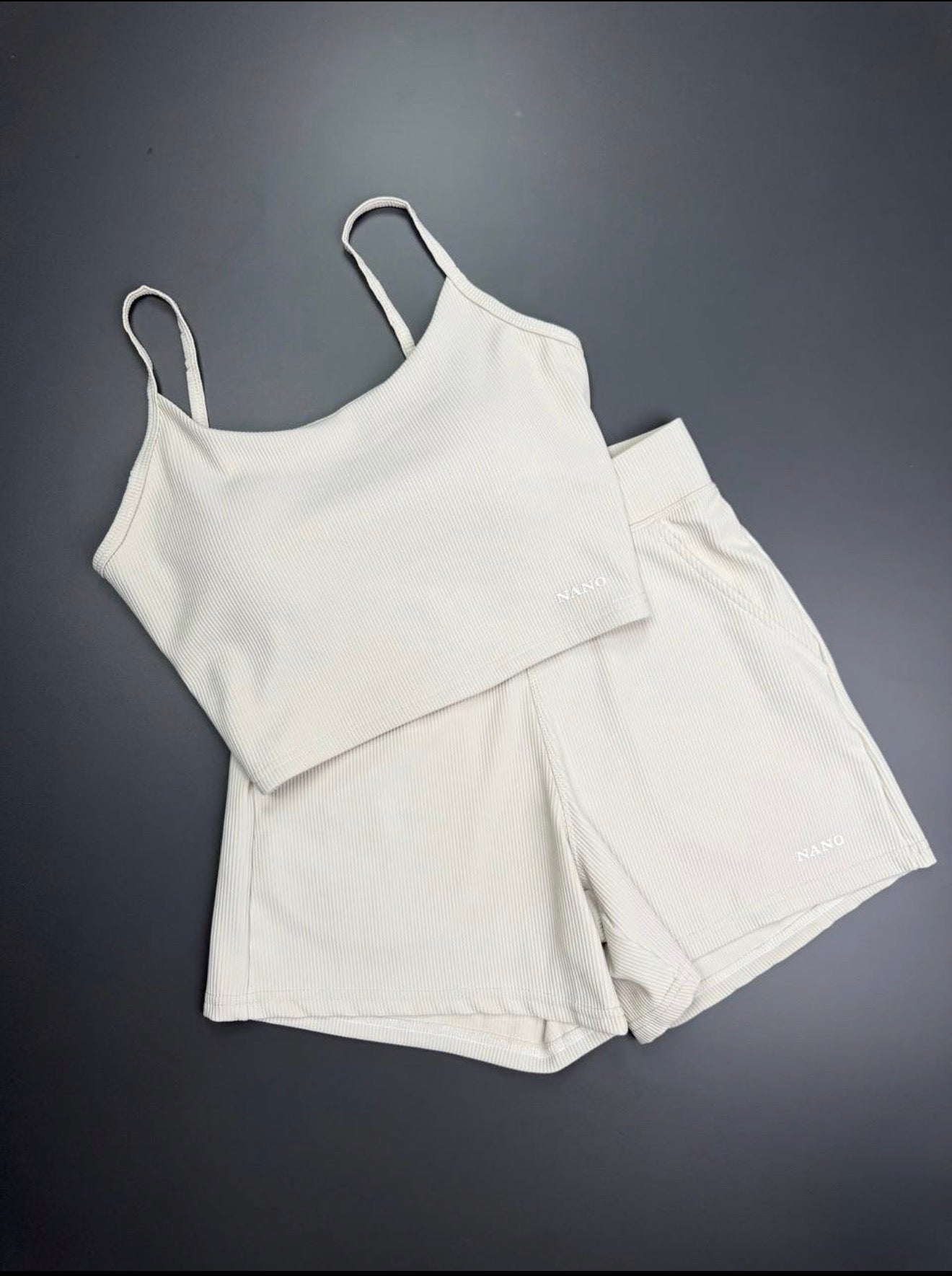 Cropped and shirt match stretchable set {pair of 2}