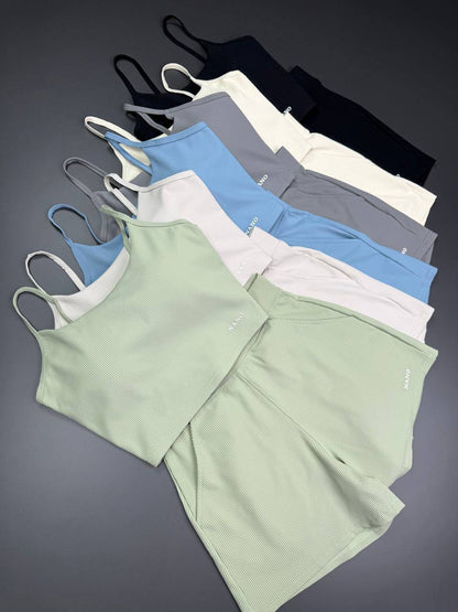 Cropped and shirt match stretchable set {pair of 2}