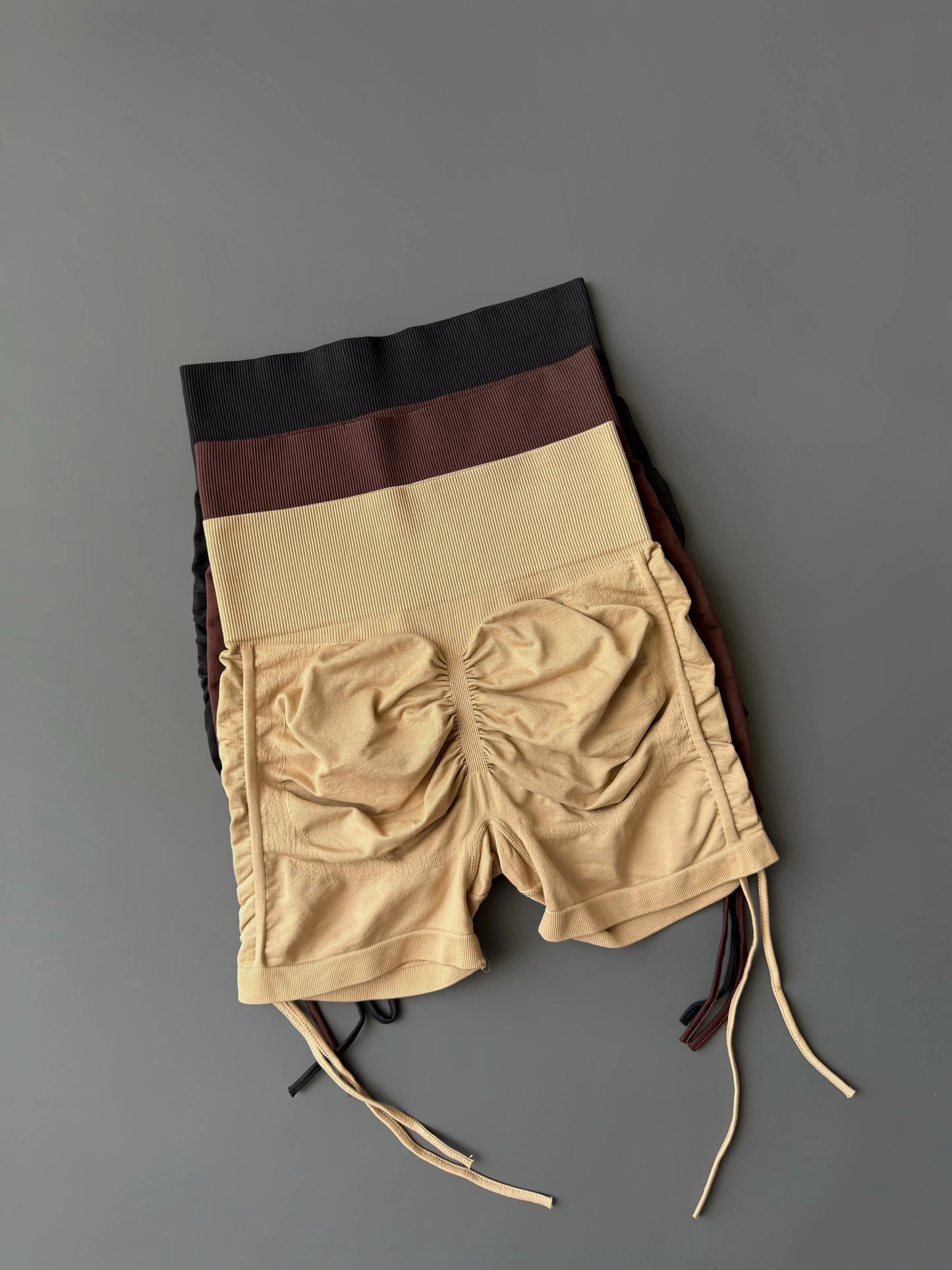 Women’s High-Waisted Scrunch Drawstring Biker Shorts