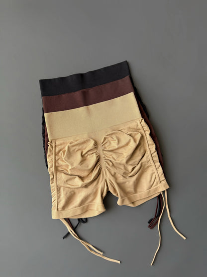 Women’s High-Waisted Scrunch Drawstring Biker Shorts